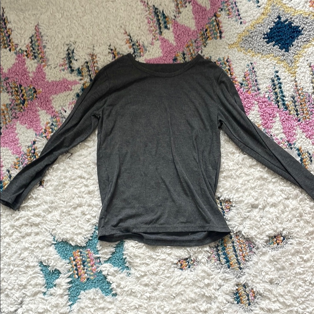 Women's Gray Long Sleeve Top